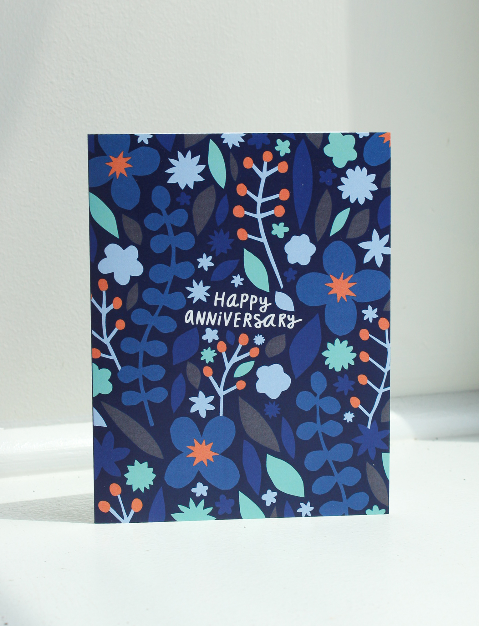Floral Happy Anniversary Greeting Card