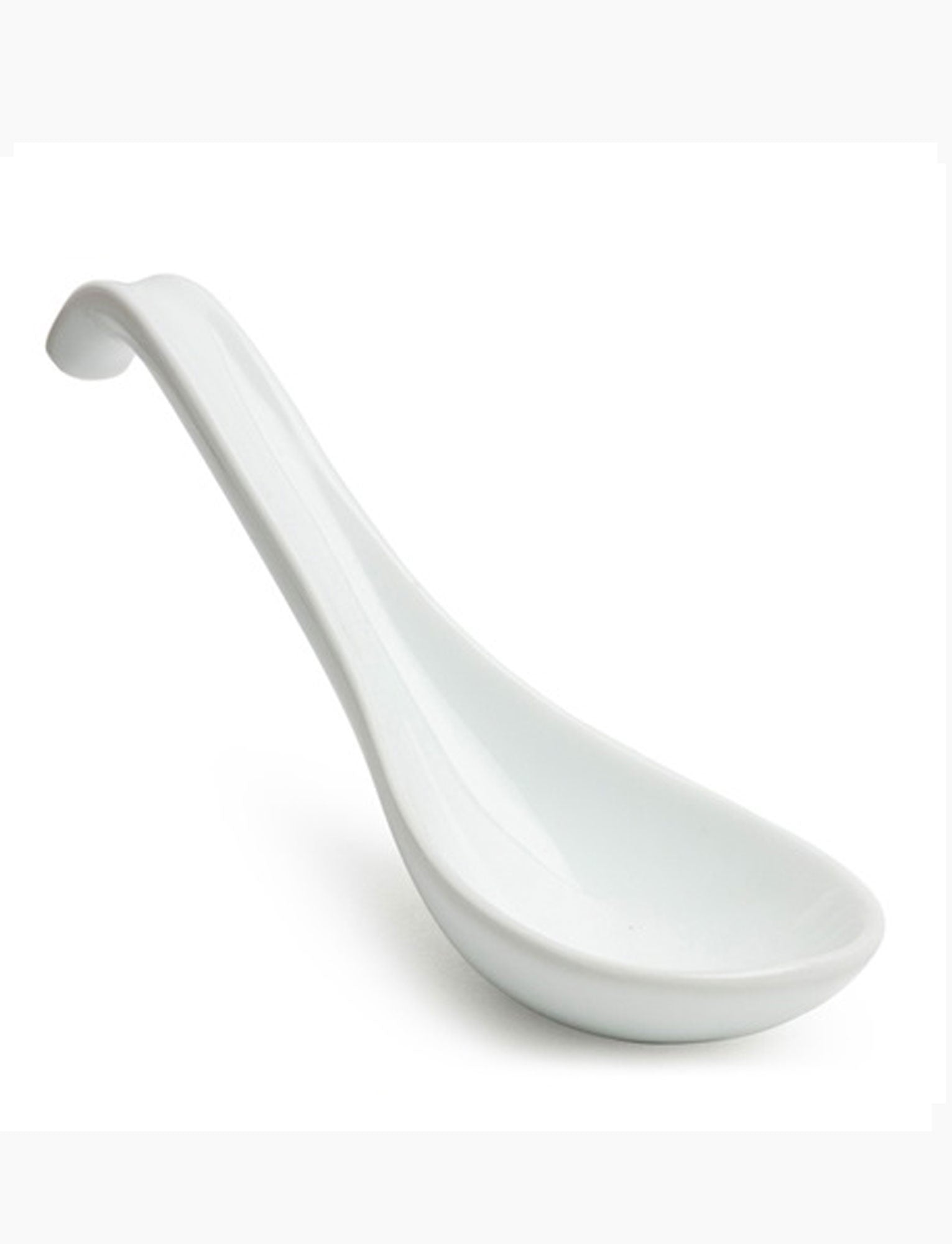 White Ceramic Soup Spoon